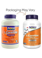 L-carnitine 1000 mg supplement bottle, 100 tablets, front label