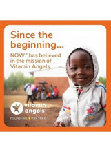Vitamin Angels founding partner card on L-carnitine supplement packaging