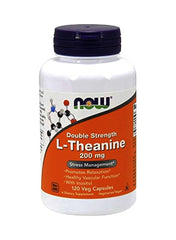 NOW Foods L-Theanine 200mg capsules for stress management and relaxation, 120 vegetarian capsules