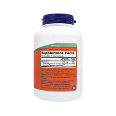NOW magnesium 400 mg capsules UAE white supplement bottle with purple cap and supplement facts label