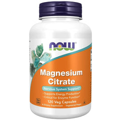 NOW Supplements Magnesium Citrate – 120 Veg Capsules - Mumzar