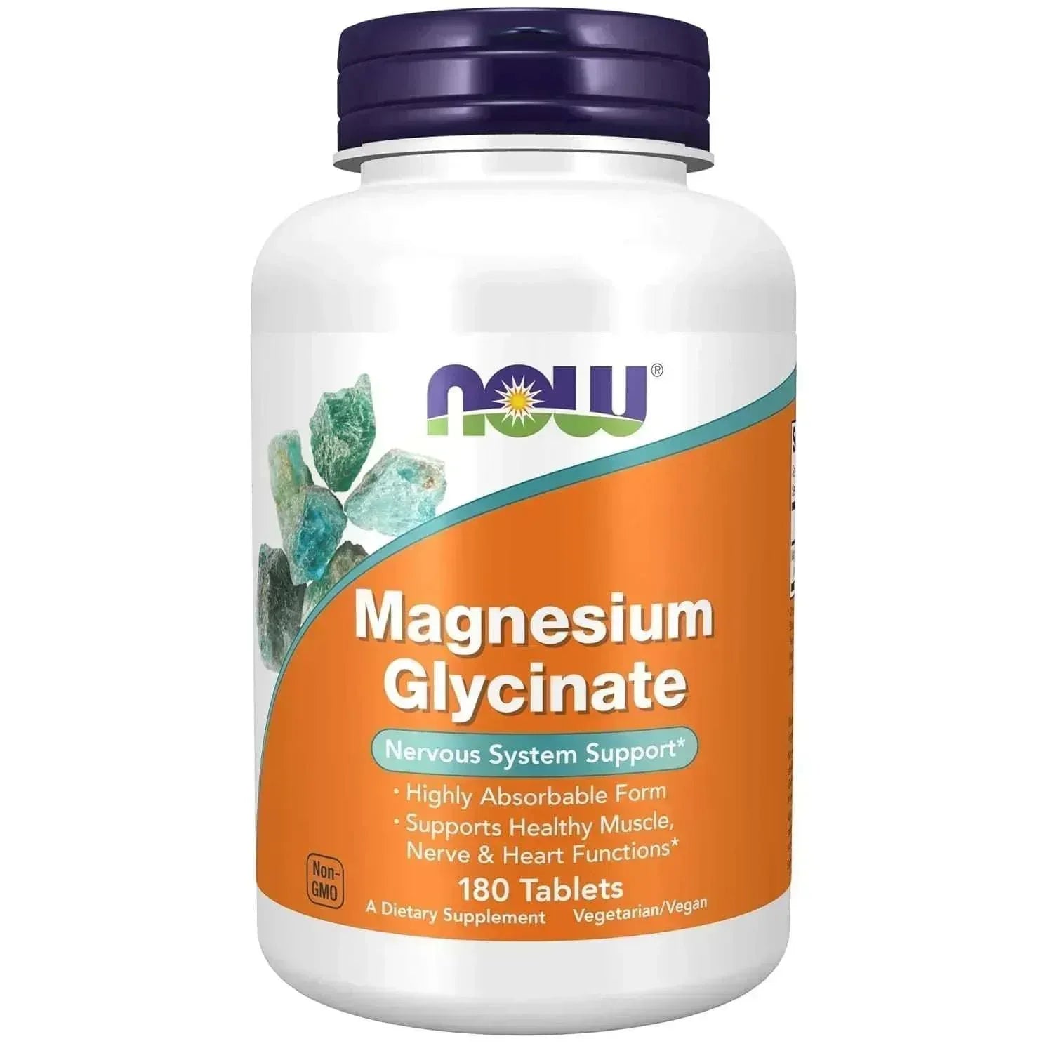 NOW Foods Supplements, Magnesium Glycinate 100 mg, Highly Absorbable Form, 180 Tablets - Mumzar