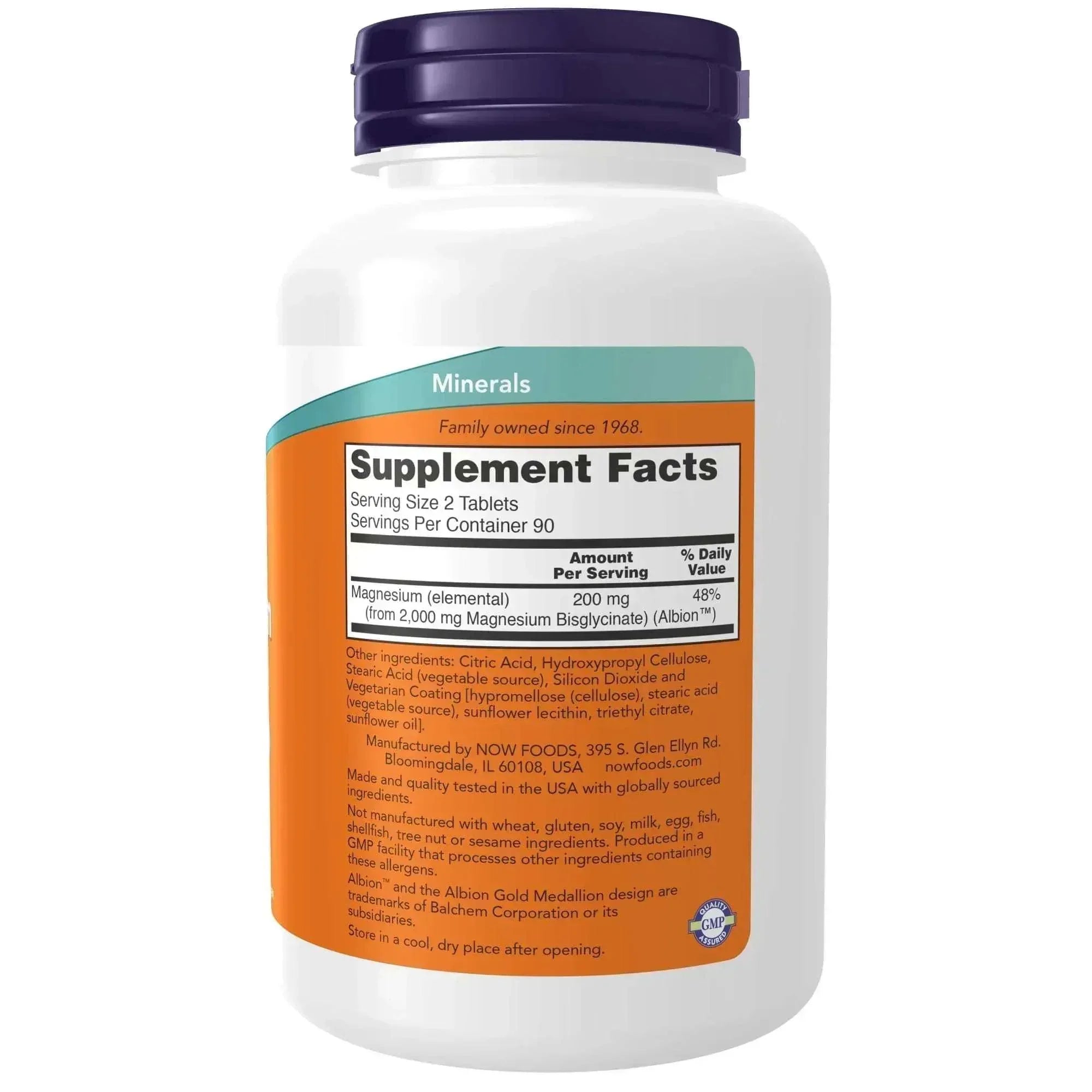 NOW Foods Supplements, Magnesium Glycinate 100 mg, Highly Absorbable Form, 180 Tablets - Mumzar