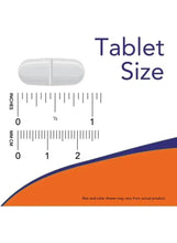 Magnesium malate tablet size diagram with capsule shape and measurement scale