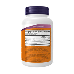 NOW white bottle with purple cap showing Supplement Facts label for Magtein magnesium capsules UAE for cognitive support