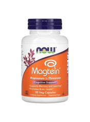 NOW Foods Magtein Magnesium L-Threonate capsules for cognitive support and brain health, 90 veg capsules