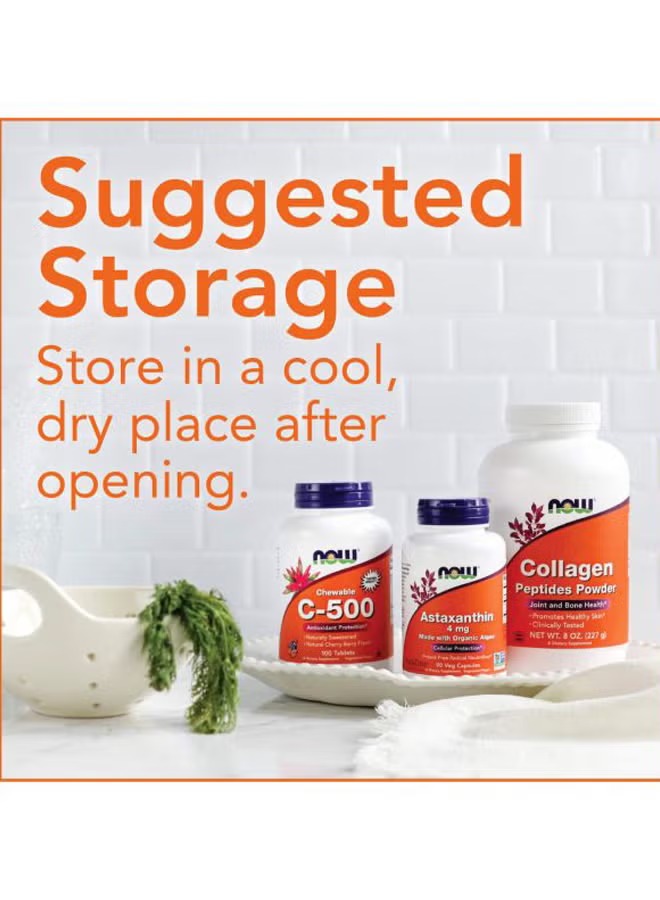 NOW Foods Magtein Magnesium L-Threonate capsules displayed with suggested storage instructions