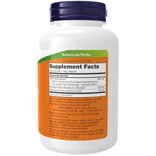NOW milk thistle supplement bottle back label with Supplement Facts