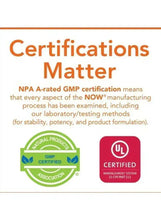 NAC 1000 mg certifications card with GMP and UL certified badges