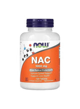 NAC 1000 mg supplement bottle with dark blue cap and white front label