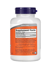 NOW Foods NAC 1000 mg supplement bottle with amino acids, labeled dosage and nutritional facts