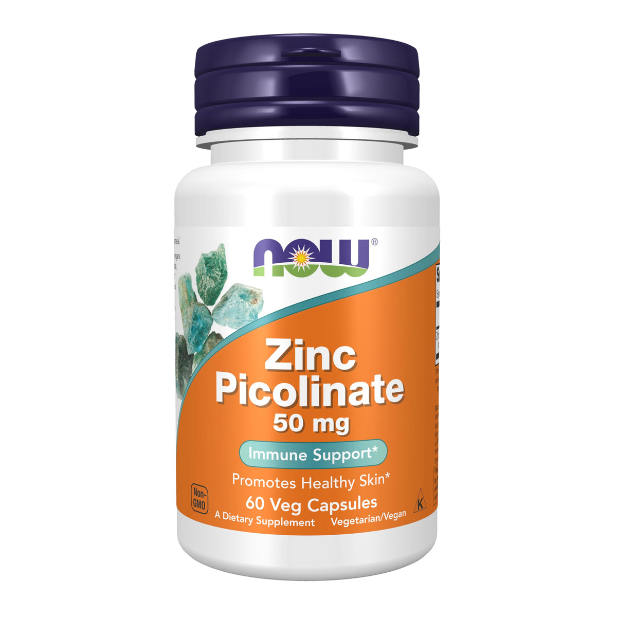 NOW Zinc Picolinate 50 mg bottle 60 Veg Capsules immune support supplement Now Foods zinc capsules