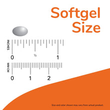 Softgel size chart with mm and inches scale, softgel size indicator