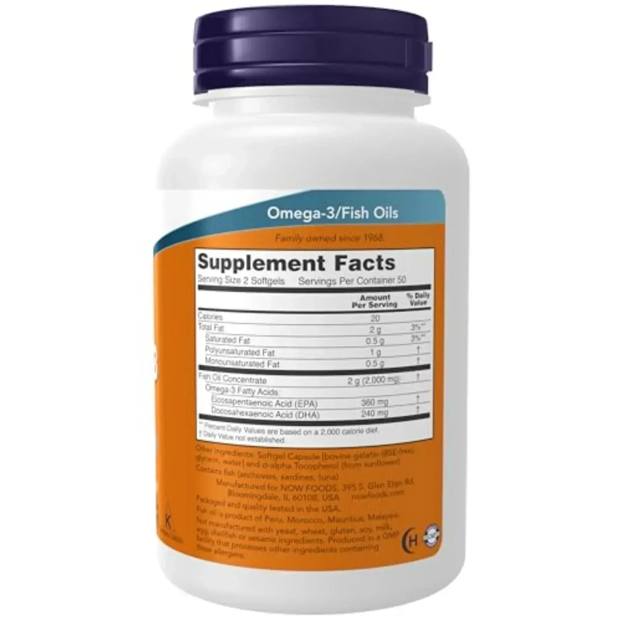 NOW Supplements Omega-3 – 180 EPA / 120 DHA, 100 Softgels - Mumzar