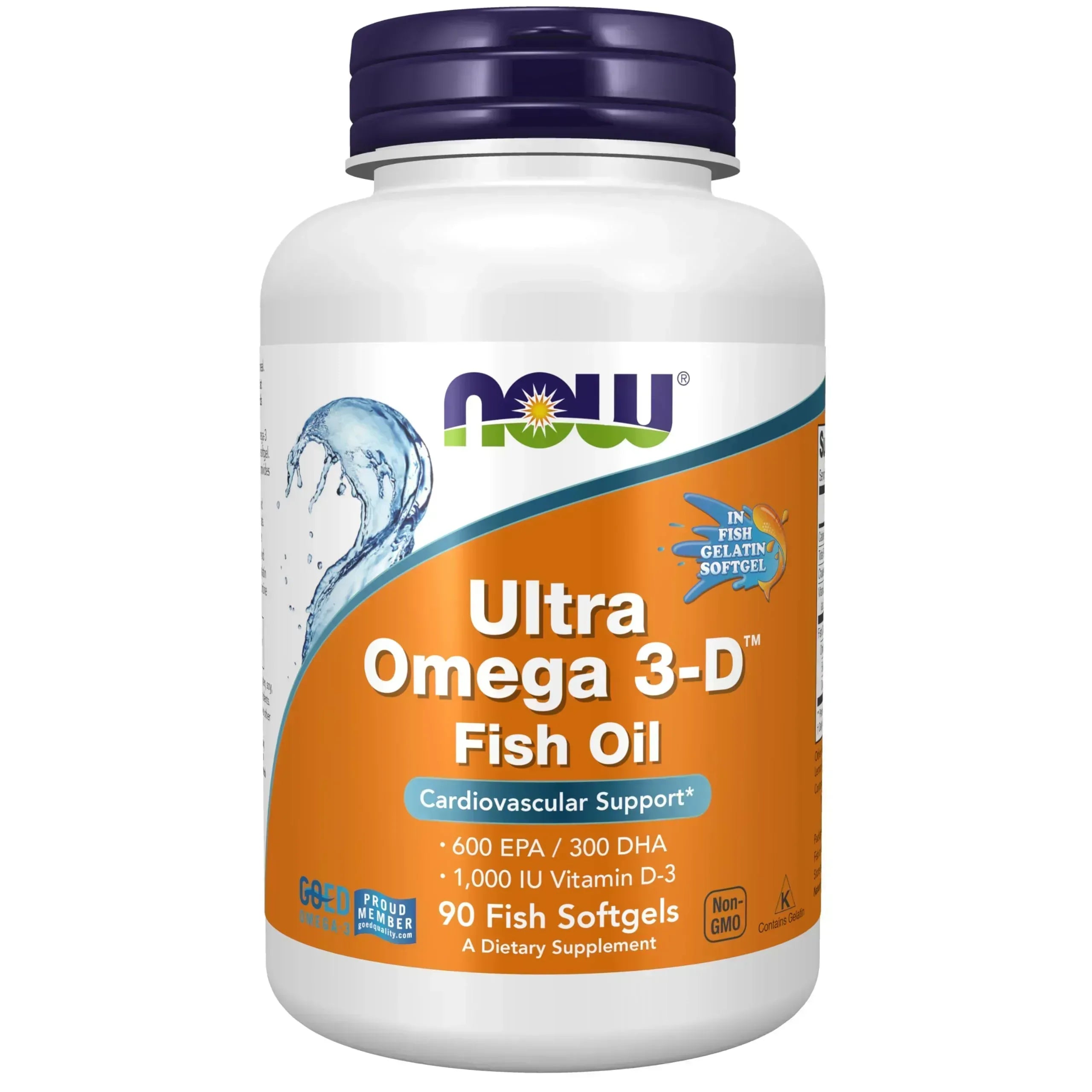 NOW Supplements, Ultra Omega 3-D™, Omega-3 Fish Oil + Vitamin D-3, Cardiovascular Support*, 90 Softgels - Mumzar