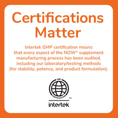 NOW supplement certification graphic with Intertek GMP logo and text about quality omega 3 supplements UAE
