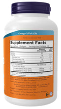 Omega-3 fish oil softgels bottle back label with Supplement Facts panel