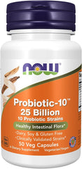 NOW Probiotics 25 Billion Capsules for Healthy Intestinal Flora in a vegan-friendly formula