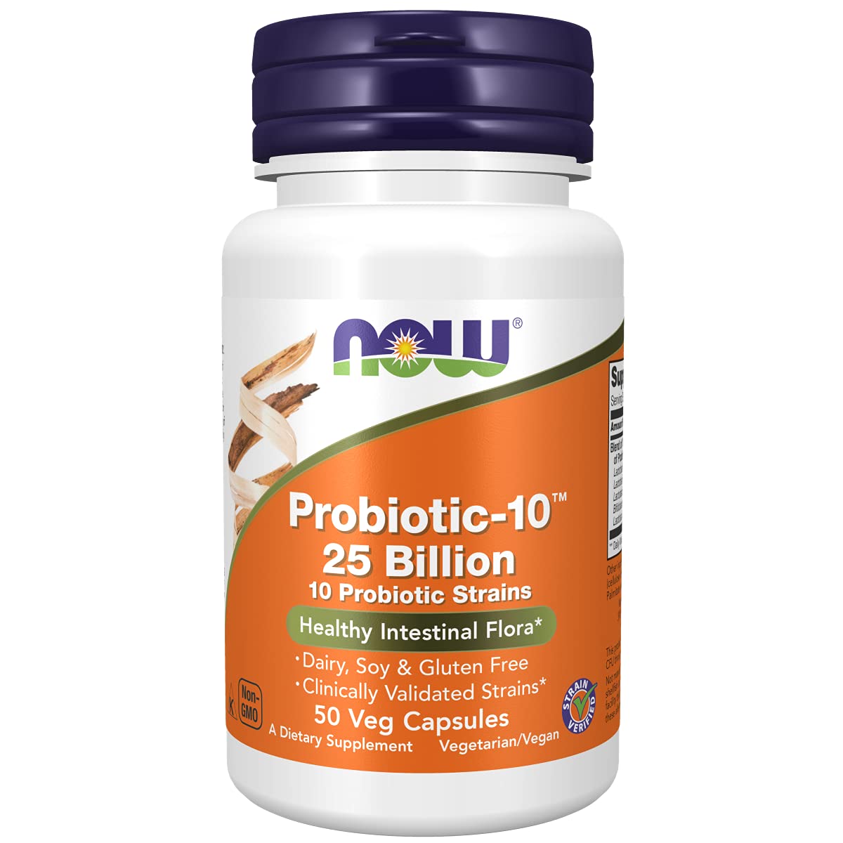 NOW Probiotic-10 25 Billion capsules for healthy intestinal flora with 10 probiotic strains