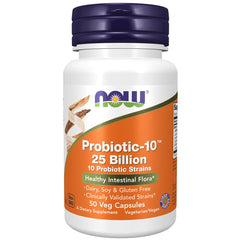 NOW Probiotic-10 25 Billion capsules for healthy intestinal flora with 10 probiotic strains