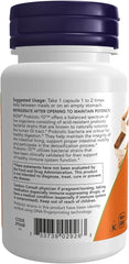 NOW Probiotics 25 Billion Capsules for digestive health and immune support in a convenient bottle