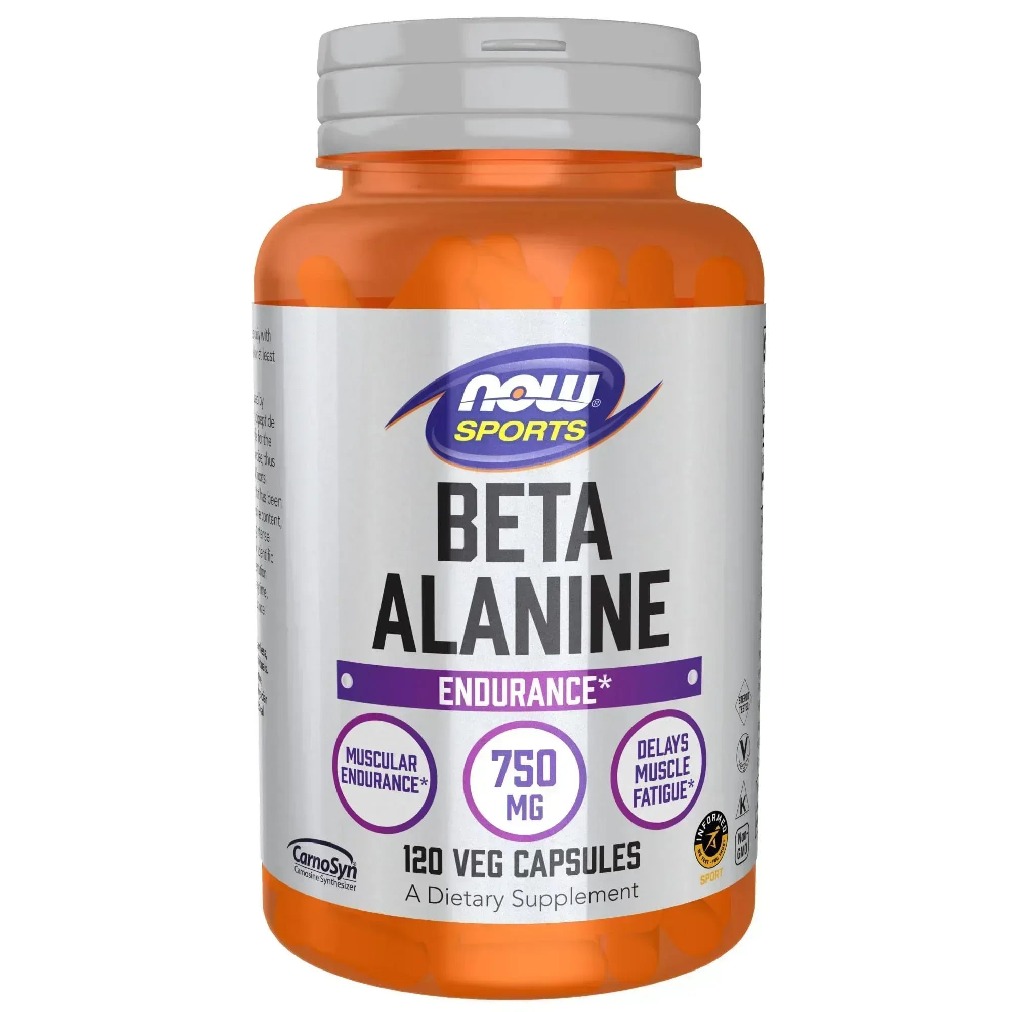NOW Foods Sports Nutrition, Beta-Alanine 750 mg, Delays Muscle Fatigue*, Endurance*, 120 Veg Capsules - Mumzar