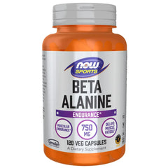 NOW Foods Sports Nutrition, Beta-Alanine 750 mg, Delays Muscle Fatigue*, Endurance*, 120 Veg Capsules - Mumzar