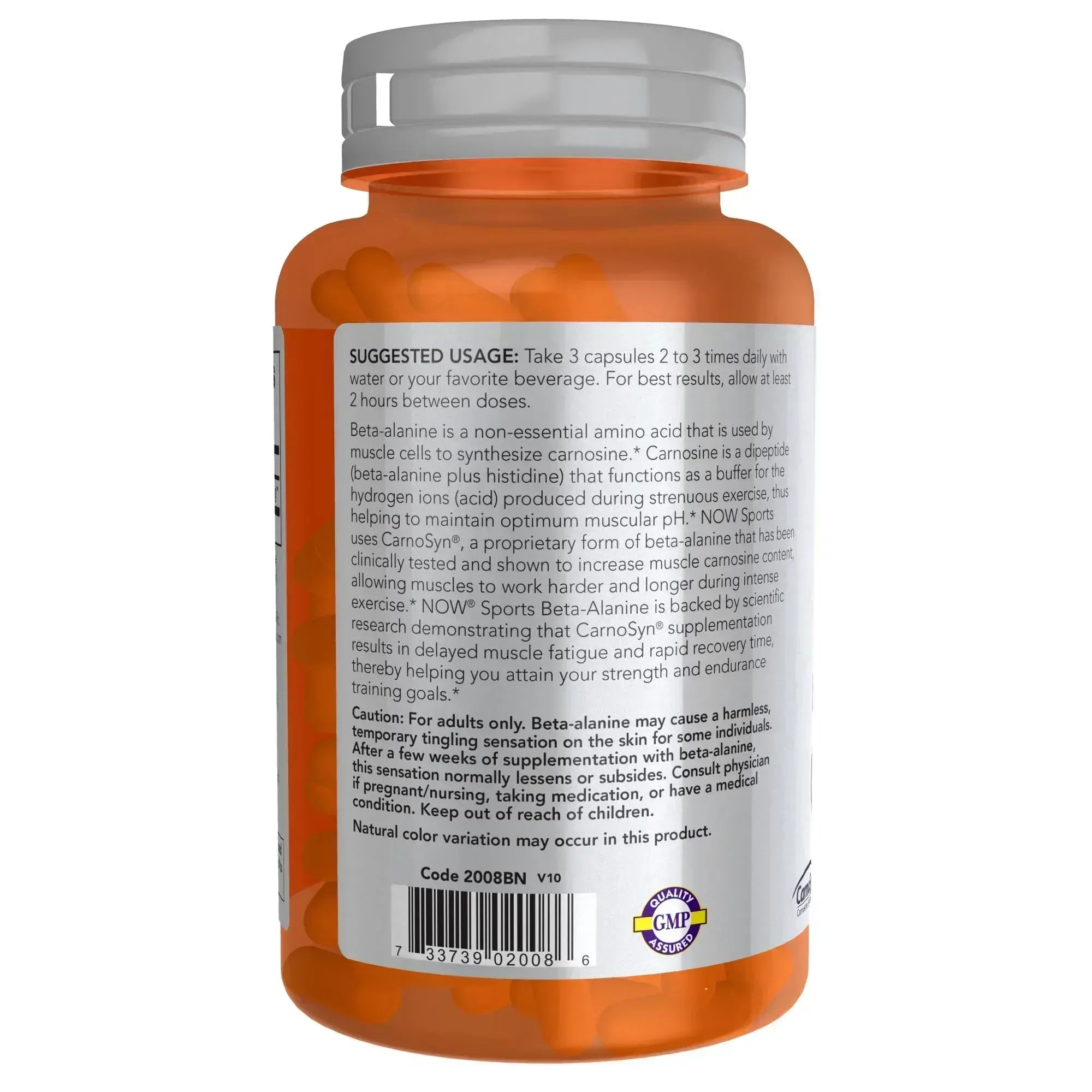 NOW Foods Sports Nutrition, Beta-Alanine 750 mg, Delays Muscle Fatigue*, Endurance*, 120 Veg Capsules - Mumzar