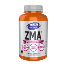 NOW Sports ZMA supplement bottle with orange cap and front label