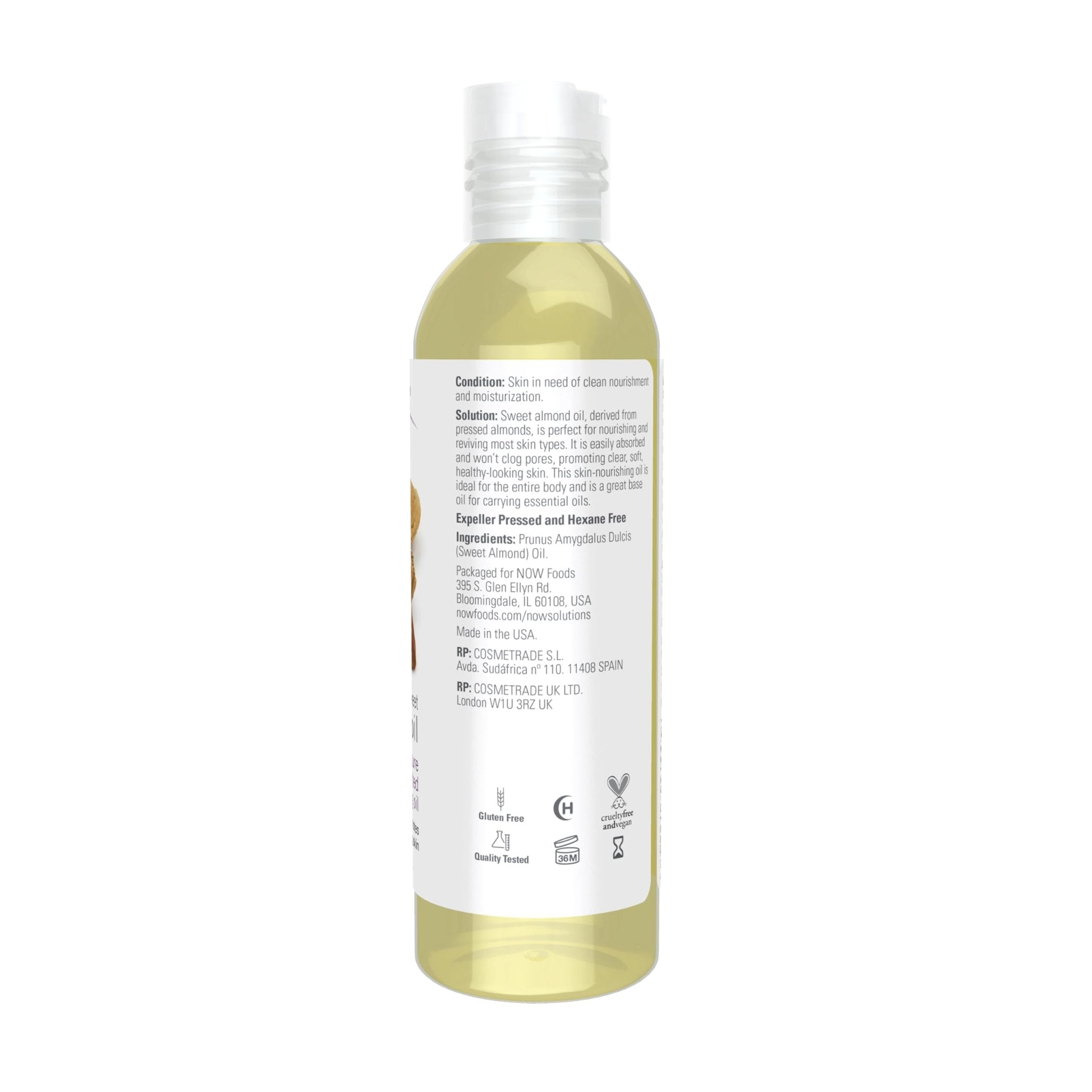 NOW Sweet Almond Oil for Skin Pure Moisturizing Oil 4oz - Mumzar