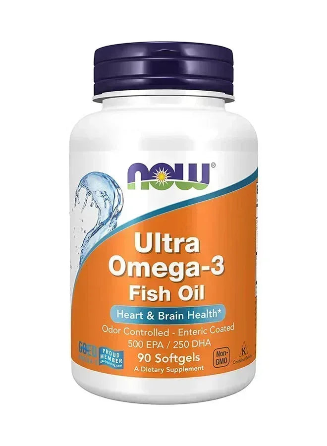 Now Foods Ultra Omega-3 Fish Oil Capsules - 90 Softgels - Mumzar
