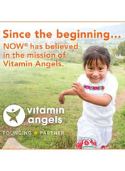 NOW ultra omega-3 fish oil softgels supporting Vitamin Angels mission for children's health