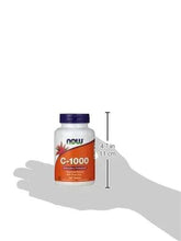 Now Foods C-1000 vitamin C supplement bottle with rose hips, shown small