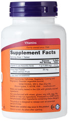 NOW Vitamin C 1000mg tablets UAE white bottle with purple cap showing Supplement Facts and 1 g per tablet
