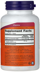 NOW Vitamin C 1000mg tablets UAE white bottle with purple lid supplement facts label showing 1000 mg per tablet