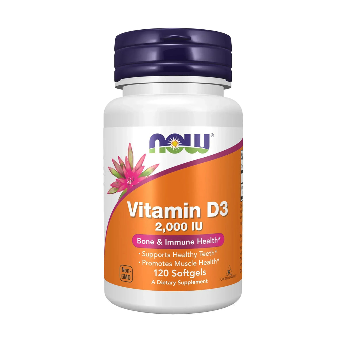 NOW Foods Supplements, Vitamin D-3 2,000 IU, High Potency, Structural Support*, 120 Softgels - Mumzar
