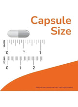 Capsule size chart with capsule illustration and measurement scale