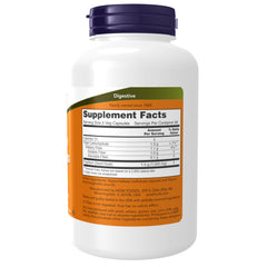White supplement bottle with purple cap and supplement facts label for NOW psyllium husk 500mg supplements