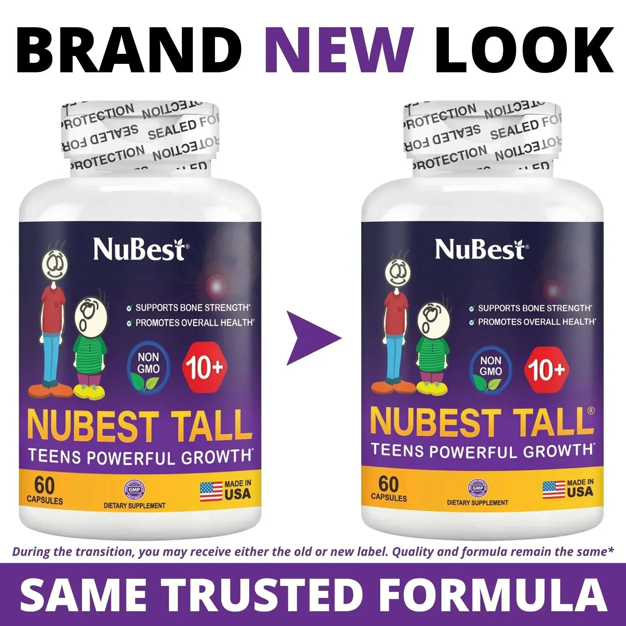 NuBest Tall Height Growth Supplements for Teens - 60 Caps - Mumzar