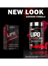 Nutrex Lipo 6 Black Ultra bottle with matching box, black and red packaging