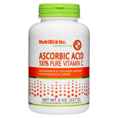 NutriBiotic Ascorbic Acid Vitamin C Powder, 8 oz, antioxidant and collagen support in pharmaceutical grade