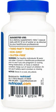 Nutricost 5-HTP capsule bottle back panel with suggested use and warnings text