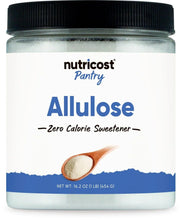 Nutricost Allulose sweetener jar, zero calorie label and net weight 1 lb (454 g)