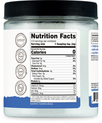 Nutricost jar of crystalline allulose powder with nutrition facts label allulose sweetener 1 lb.
