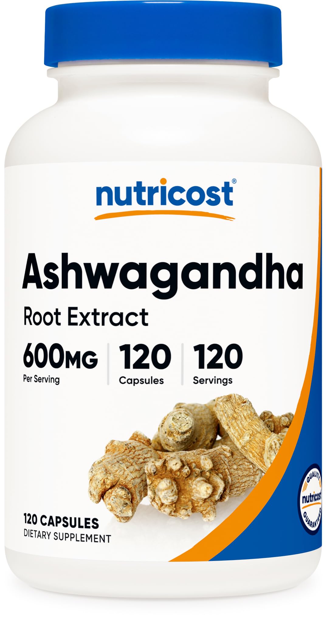 Nutricost ashwagandha supplement 600mg bottle 120 capsules root extract dietary supplement