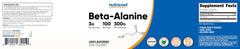 Nutricost beta alanine powder supplement 300g container unflavored label 3g per serving 100 servings