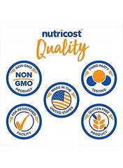Nutricost quality assurance labels including Non-GMO and Gluten-Free for CDP choline supplement 300mg