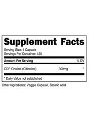 CDP Choline (Citicoline) 300 mg – 120 Vegetarian Capsules - Mumzar
