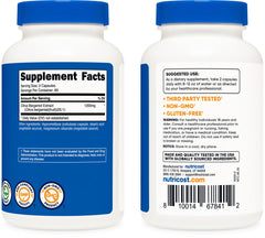 Nutricost Citrus Bergamot capsules 1200mg bottle with supplement facts and serving size information