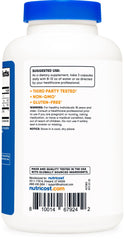Nutricost white supplement bottle back label showing third party tested non GMO gluten free glucomannan capsules UAE